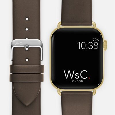 Apple Watch Strap (Gold Aluminium Adapters) - WsC® Oxford Brown
