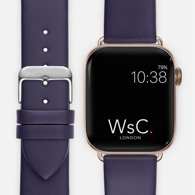 Apple Watch Strap (Rose Gold Stainless Steel Adapters) - WsC® Oxford Purple