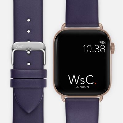 Apple Watch Strap (Rose Gold Aluminium Adapters) - WsC® Oxford Purple