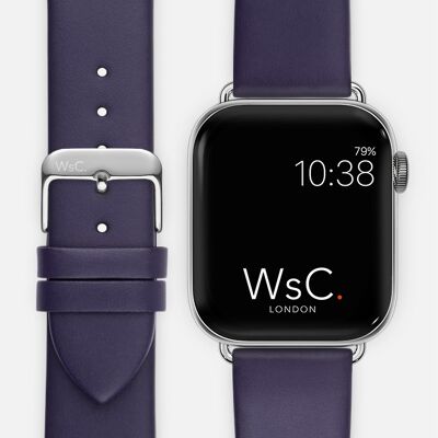 Apple Watch Strap (Silver Stainless Steel Adapters) - WsC® Oxford Purple