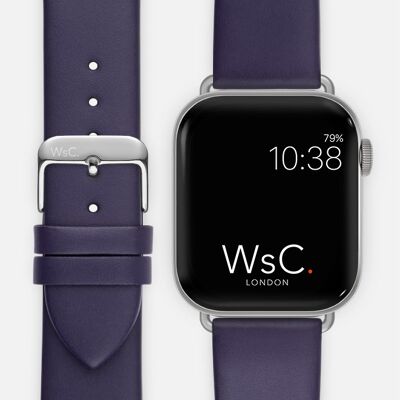 Apple Watch Strap (Silver Aluminium Adapters) - WsC® Oxford Purple