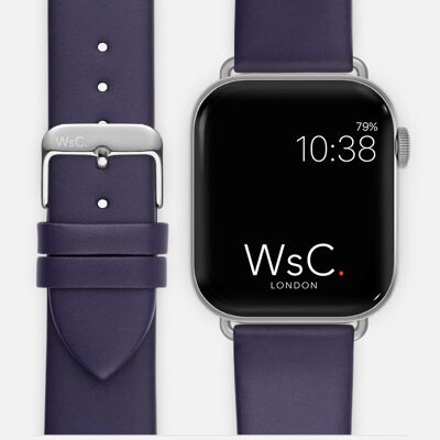 Apple Watch Strap (Silver Aluminium Adapters) - WsC® Oxford Purple