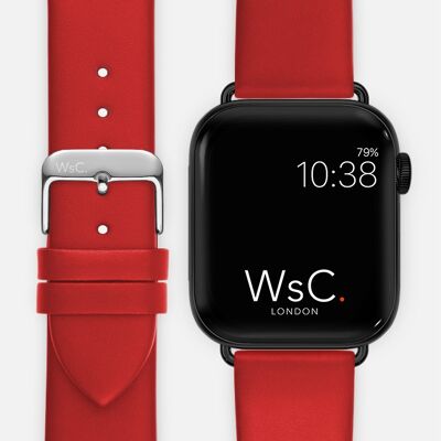 Apple Watch Strap (Space Black Adapters) - WsC® Oxford Red