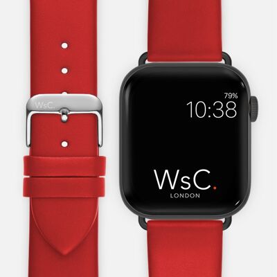 Apple Watch Strap (Space Grey Adapters) - WsC® Oxford Red