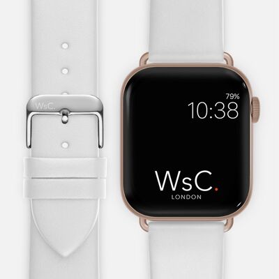 Apple Watch Strap (Rose Gold Aluminium Adapters) - WsC® Oxford White