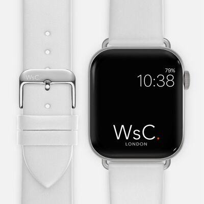 Apple Watch Strap (Silver Aluminium Adapters) - WsC® Oxford White