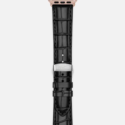 Apple Watch Strap (Rose Gold Aluminium Adapters) - WsC® Prowler Black