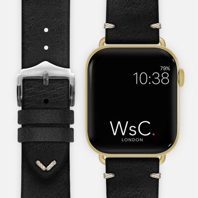 Apple Watch Strap (Gold Aluminium Adapters) - WsC® Vengeance Black