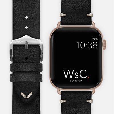 Apple Watch Strap (Rose Gold Aluminium Steel Adapters) - WsC® Vengeance Black