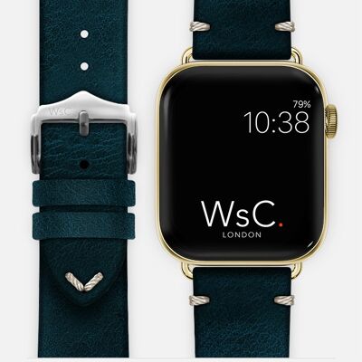 Apple Watch Strap (Gold Stainless Steel Adapters) - WsC® Vengeance Blue