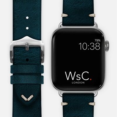 Apple Watch Strap (Silver Stainless Steel Adapters) - WsC® Vengeance Blue