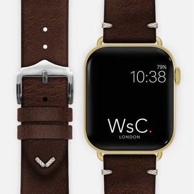 Apple Watch Strap (Gold Aluminium Adapters) - WsC® Vengeance Brown