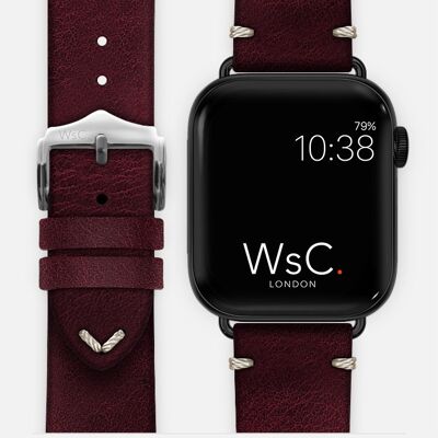 Apple Watch Strap (Space Black Adapters) - WsC® Vengeance Burgundy