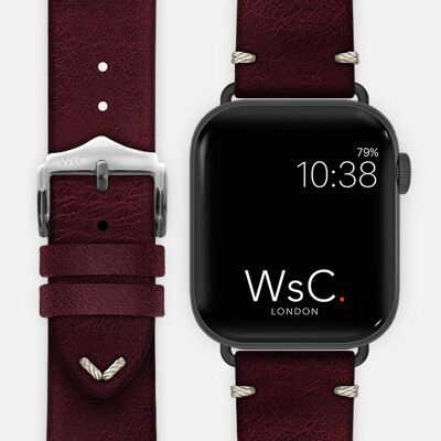 Apple Watch Strap (Space Grey Adapters) - WsC® Vengeance Burgundy