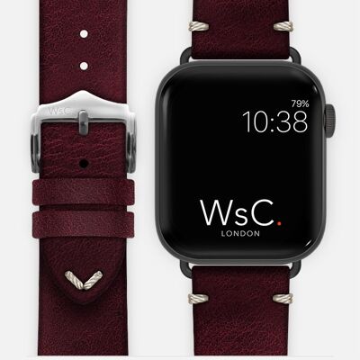 Apple Watch Strap (Space Grey Adapters) - WsC® Vengeance Burgundy