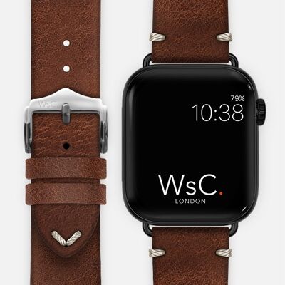Apple Watch Strap (Space Black Adapters) - WsC® Vengeance Light Brown