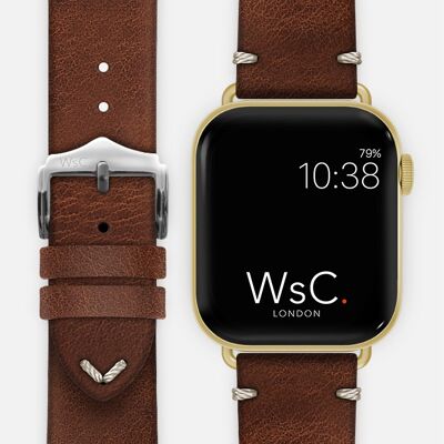 Apple Watch Strap (Gold Aluminium Adapters) - WsC® Vengeance Light Brown