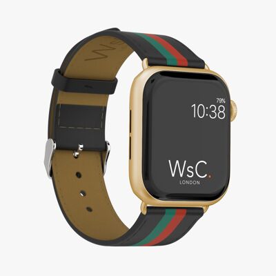 Apple Watch Strap (Gold Aluminium Adapters) - WsC® Verde & Rosso (Gucci Style)