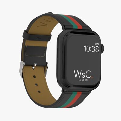 Apple Watch Strap (Space Black Adapters) - WsC® Verde & Rosso (Gucci Style)
