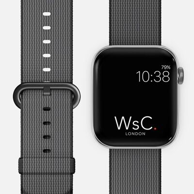 Apple Watch Strap Woven Nylon - Black & Grey
