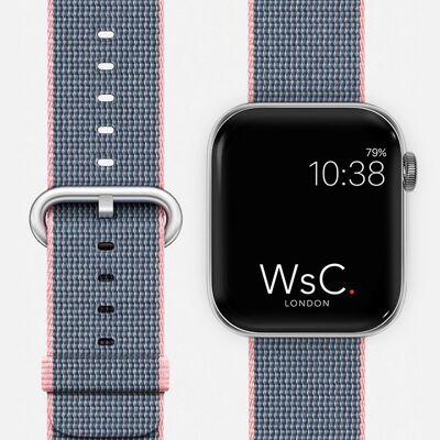 Apple Watch Strap Woven Nylon - Blue & Pink