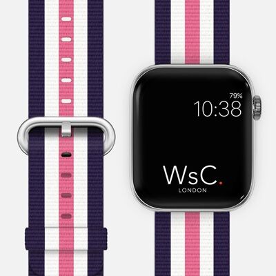 Apple Watch Strap Woven Nylon - Hot Pink Stripe