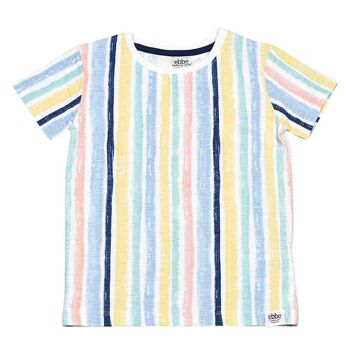 T-shirt Louie à rayures multicolores 1