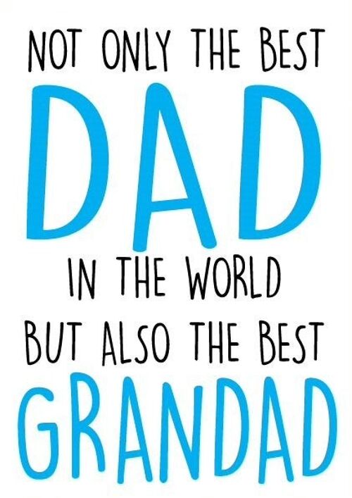Not only the best dad in the world but also the best grandad - Father's day card - F31