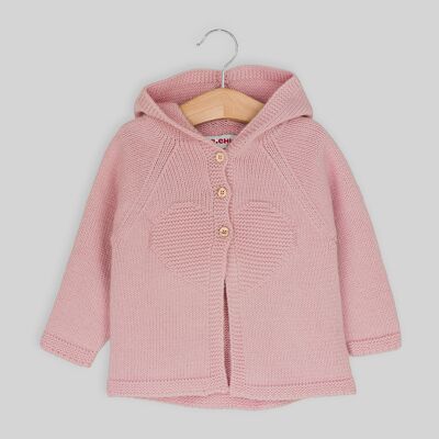 Pink hooded heart jacket