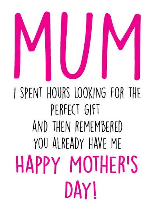 Child - present enough for anyone - Mothers Day Card - M4