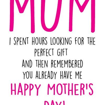 Child - present enough for anyone - Mothers Day Card - M4
