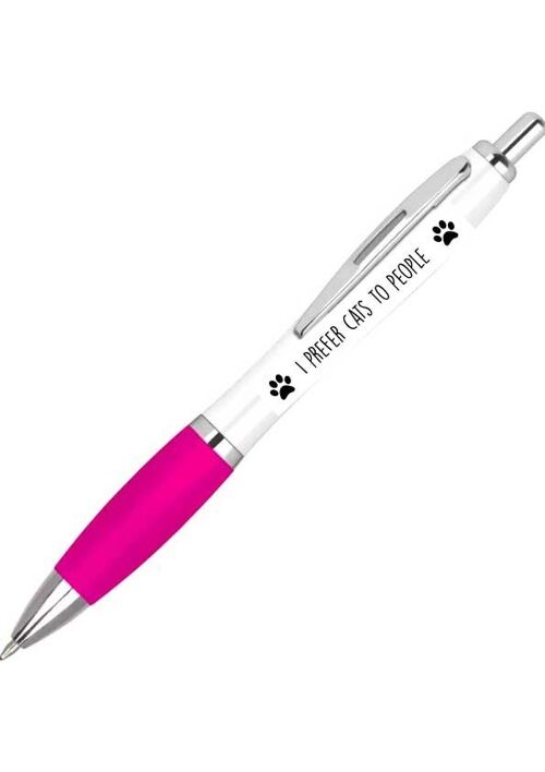 Funny Rude pens I prefer cats to people Novelty Office Stationary PEN60