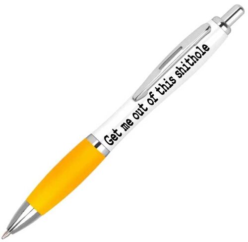 Funny Rude pens Get me out of this shithole Novelty Office Stationary PEN63