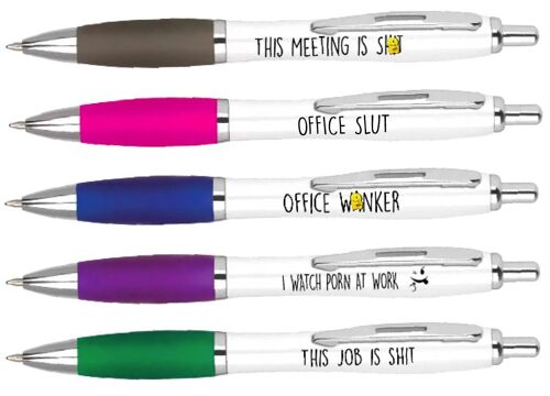 The office pack - Funny Pen Set For Colleagues - Funky Stationery Quirky Gift - Office Desk Accessories