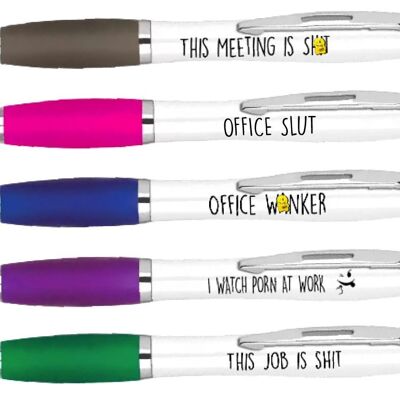 Il pacchetto da ufficio - Set di penne divertenti per i colleghi - Articoli di cancelleria funky Regalo eccentrico - Accessori da scrivania per ufficio