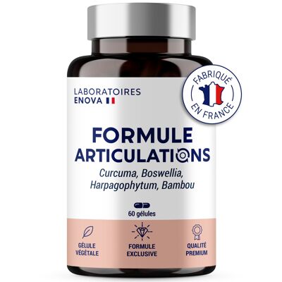 JOINT FORMULA | Turmeric, Harpagophytum, Boswellia Serrata, Bamboo | Painful Joints, Flexibility, Mobility | 100% Natural Food Supplement | 60 Capsules | Made in France