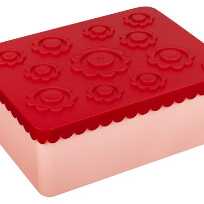 Lunch Box, Trois compartiments, Fleur, (Rouge/Rose)