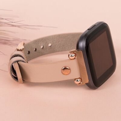 DelfiCase Norwich Leather Fitbit Versa & Versa Lite Watch Band - Nude Pink