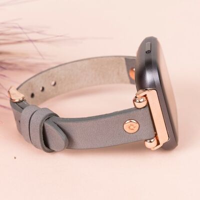 DelfiCase Norwich Leather Fitbit Versa & Versa Lite Watch Band - Grey