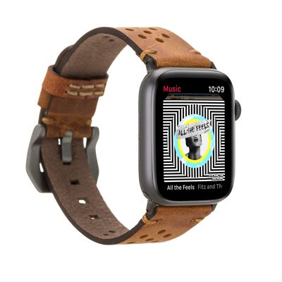 DelfiCase Leeds Watch Band for Apple Watch Series and Fitbit/Sense - Light Brown