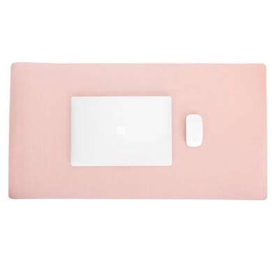 DelfiCase Genuine Pink Nude Leather Deskmat, Computer Pad, Office Desk Pad - Small: 11" x 24.7"
