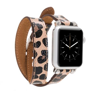 DelfiCase Chester Leopard Pattern Double Watch Band for Apple Watch
