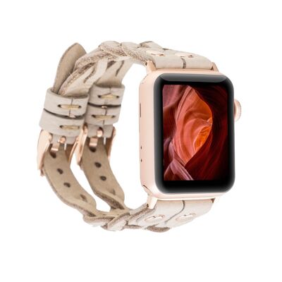 DelfiCase Sheffield Double Apple Watch Band for Apple Watch & Fitbit/Sense - Beige