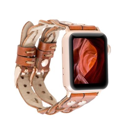 DelfiCase Sheffield Double Apple Watch Band for Apple Watch & Fitbit/Sense - Brown
