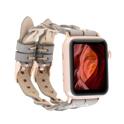 DelfiCase Sheffield Double Apple Watch Band for Apple Watch & Fitbit/Sense - Grey