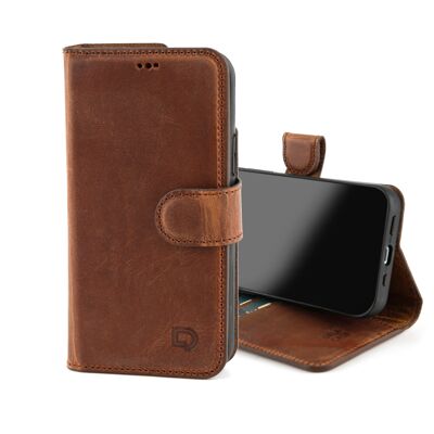 Leather Wallet Case for iPhone 13 Pro - Brown