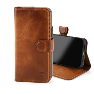 Leather Wallet Case for iPhone 13 Pro Max - Brown