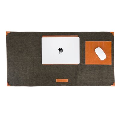 DelfiCase Khaki Felt Deskmat, Computer Pad, Office Desk Pad - Small: 11" x 24.7"