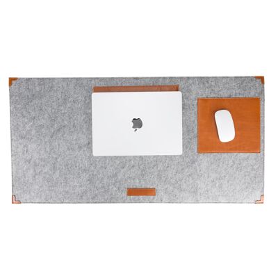 DelfiCase Grey Felt Deskmat, Computer Pad, Office Desk Pad - Small: 11" x 24.7"