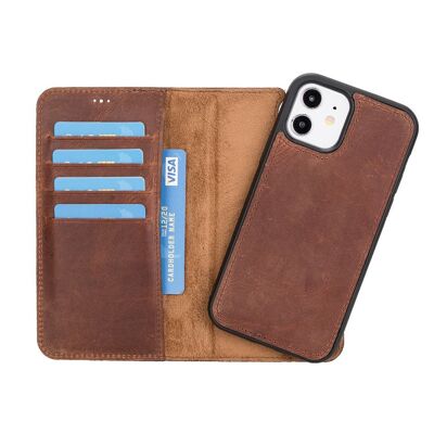 Leather Wallet Case for iPhone 11 - Brown